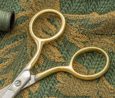 chrome gold embroidery scissors product photo photograph sewing supplies fabric housewares