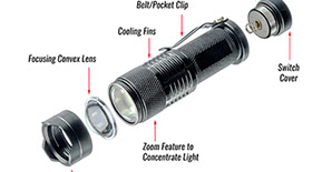Tactical flashlight LED waterproof zoom lens product photo housewares tools outdoors safety camping 
