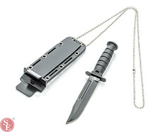 fixed blade tactical neck knife with neck sheath and chain camping outdoors hunting fishing accessories combat product photograph photo